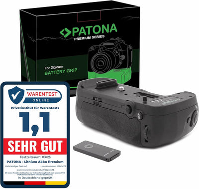 PATONA 1493 - Ersatz für Batteriegriff Nikon MB-D18 für D850 mit IR-Fernauslöser (Batteriefach für 1
