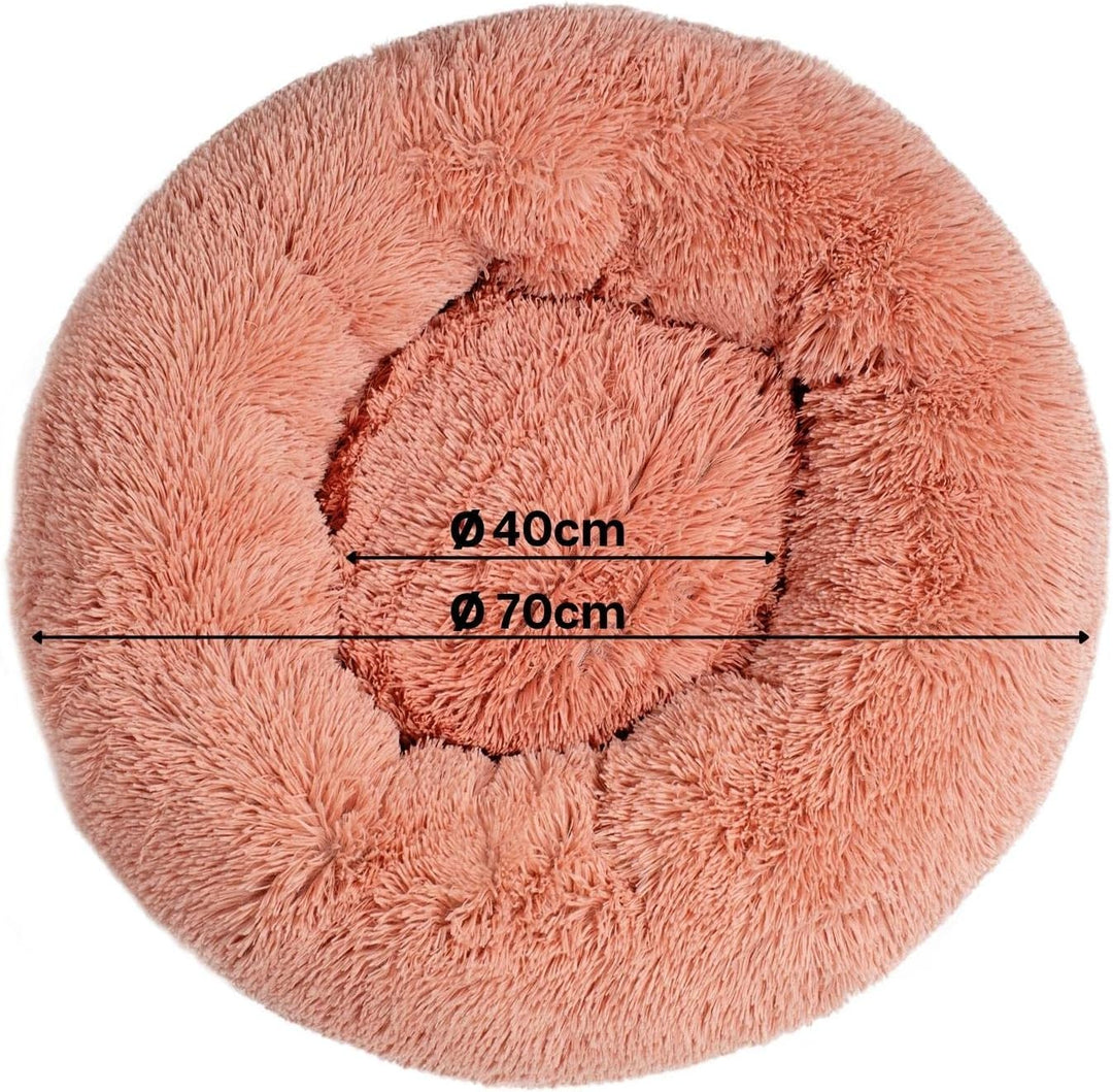 lionto Hundebett rund Hundekissen Hundesofa Katzenbett Donut, (XL) 70 cm Ø rosa L 70 x B 70 x H 20 c