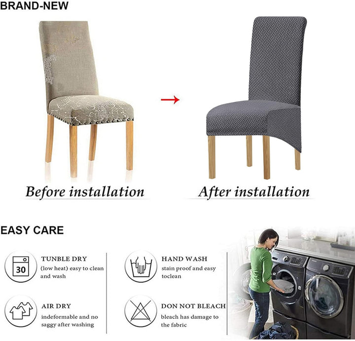 KELUINA XL Stuhlhussen,Universal Stretch Stuhlhussen 2er 4er 6er Set Stuhlbezug für Stuhl Esszimmer