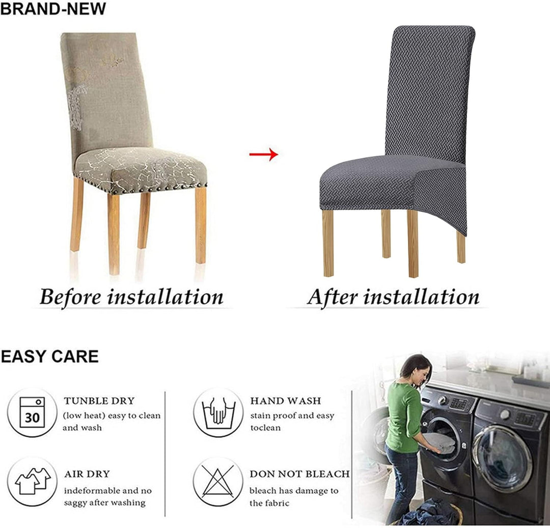 KELUINA XL Stuhlhussen,Universal Stretch Stuhlhussen 2er 4er 6er Set Stuhlbezug für Stuhl Esszimmer
