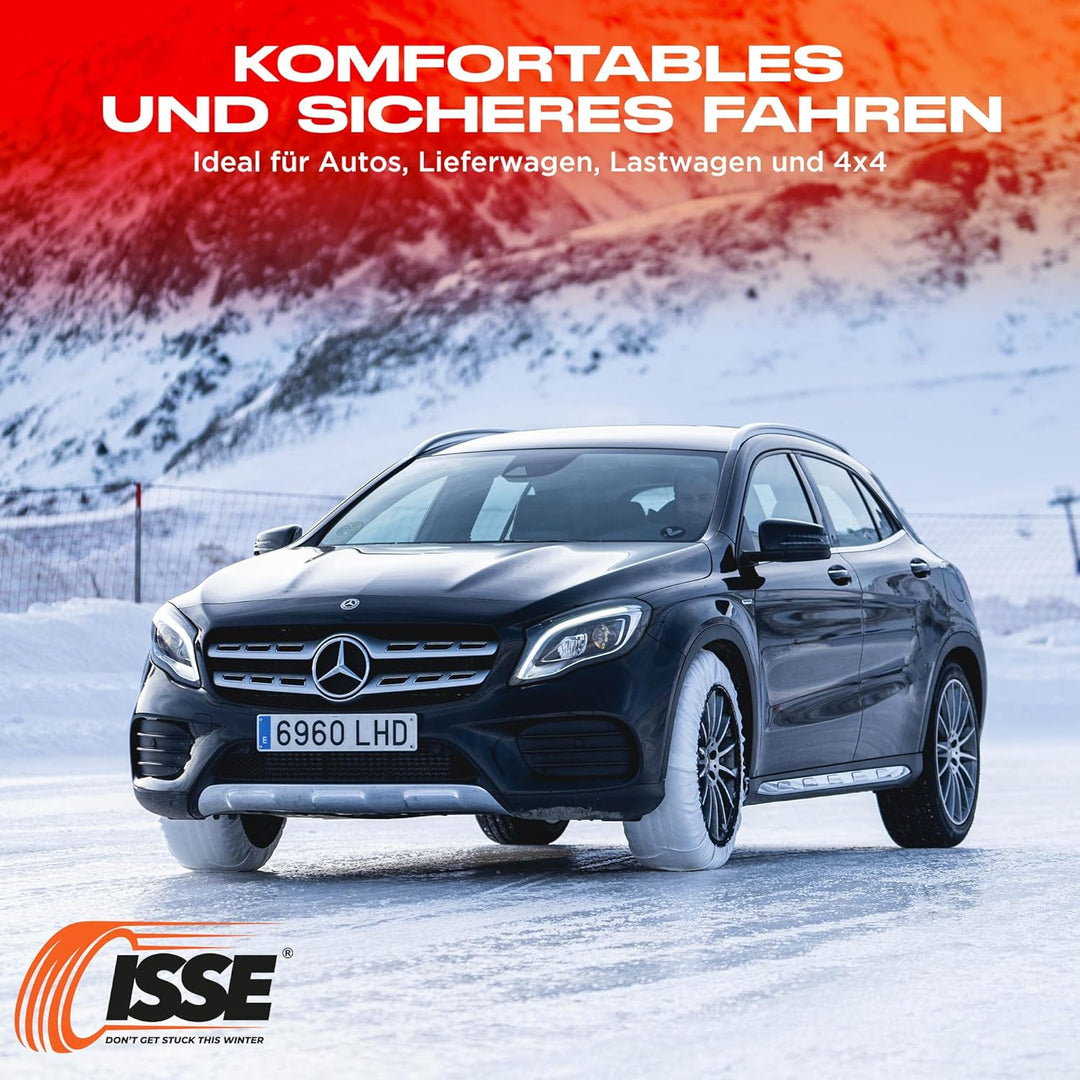 ISSE Super Grösse 66 2er-Set Textil-Schneeketten für Autos SUPER T66, SUPER T66