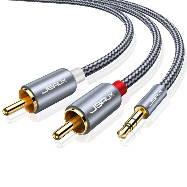 JSAUX Klinke auf Cinch Kabel, 3.5mm Klinke auf 2 Chinch Stereo Audio Aux Kabel für TV, PC, Handy, MP