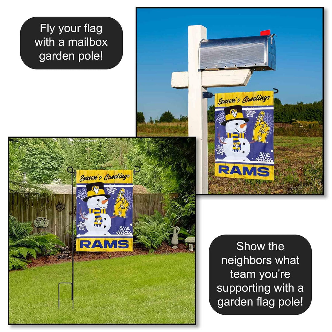 Los Angeles Rams Weihnachtsflagge, doppelseitig, für den Winter, Schnee