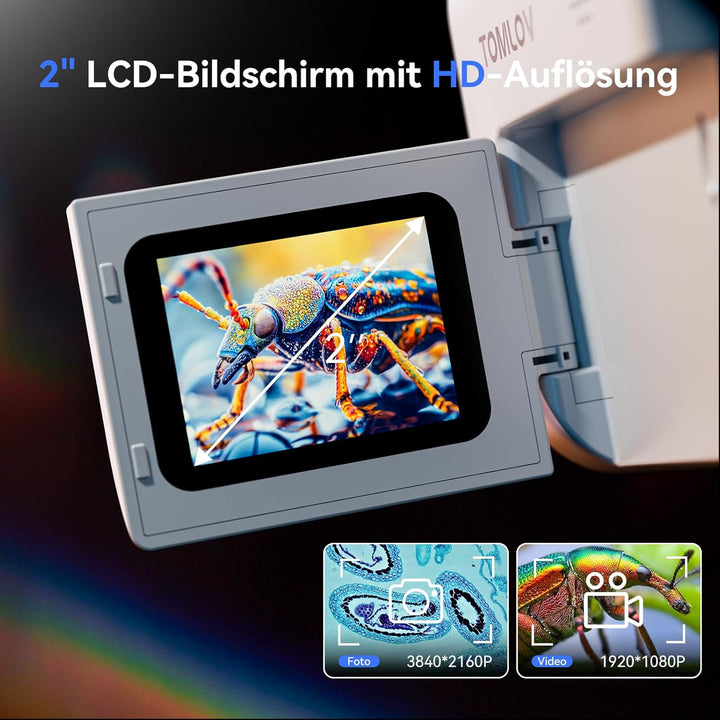 TOMLOV P20 Handheld Digital Mikroskop für Kinder, Mehrere Taschenmikroskop, Tragbare 1080P DV-Kamera