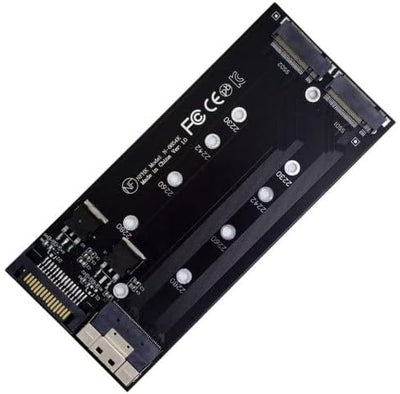 SYSTEM-S NVME M.2 Adapter 2X AHCI zu PCIE Express 3 4.0 Slimline SFF-8654 8X Raid Card