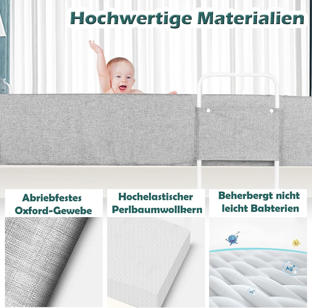 LZQ 2X Bettgitter Rausfallschutz Bettschutzgitter Kinderbettgitter Bettkantenschutz Schutzgitter Bet