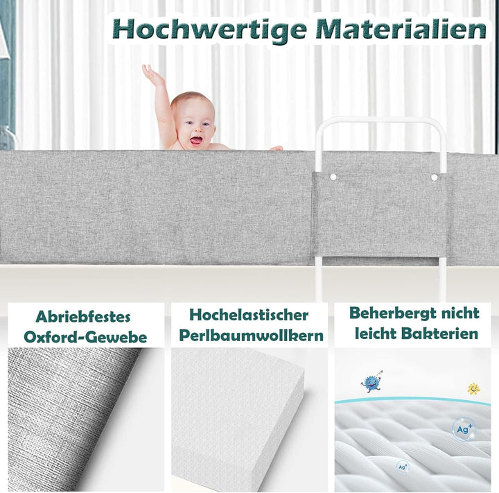 LZQ 2X Bettgitter Rausfallschutz Bettschutzgitter Kinderbettgitter Bettkantenschutz Schutzgitter Bet