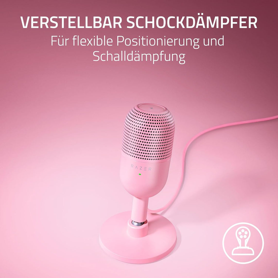 Razer Seiren V3 Mini - Ultrakompaktes USB-Mikrofon (14mm Supernieren Kondensatormikrofon, Tap-to-Mut