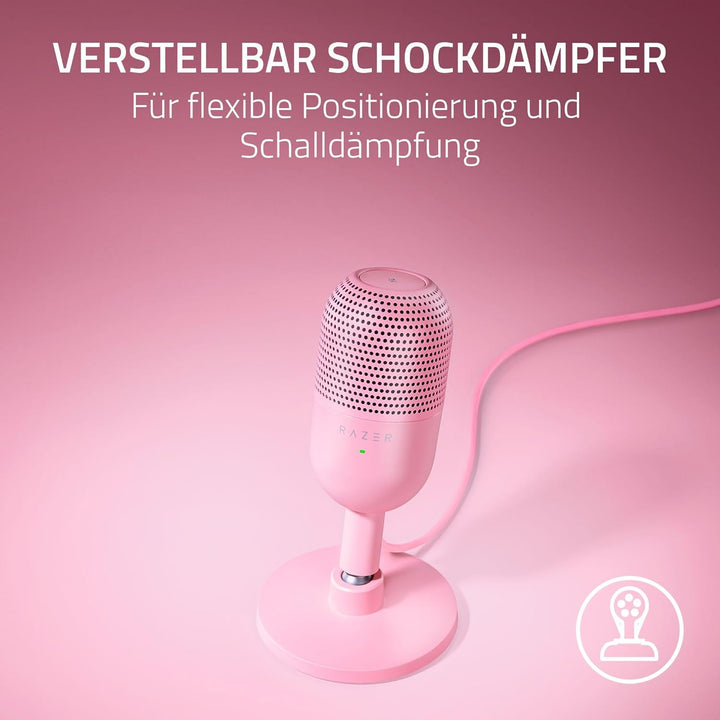 Razer Seiren V3 Mini - Ultrakompaktes USB-Mikrofon (14mm Supernieren Kondensatormikrofon, Tap-to-Mut