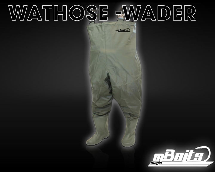 Magic Baits Wathose Wader Watstiefel Watbekleidung PVC Nylon Wasserdicht Anglerhose XL olive grün, X