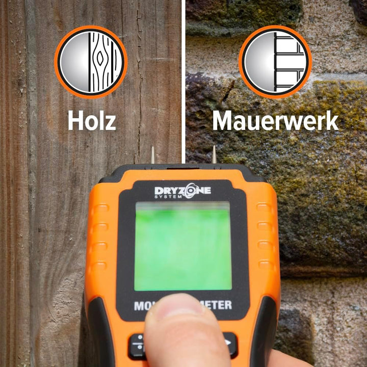Dryzone Feuchtemessgerät - Feuchtigkeitsmessgerät Wand, Holz, Mauerwerk und andere Baumaterialien -