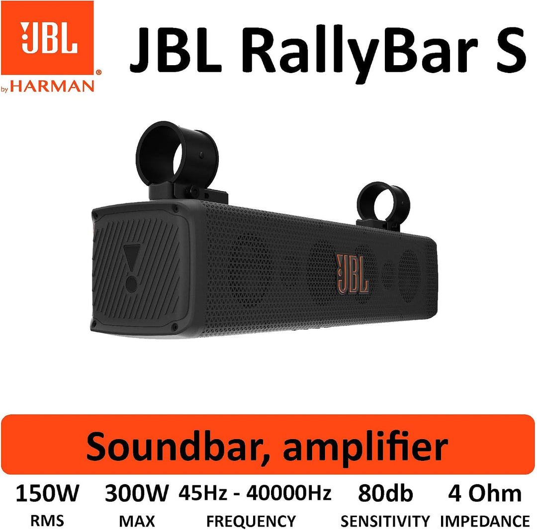 JBL RallyBar S Universal Outdoor Soundbar - 21", 150W, Bluetooth, IP66 | 8-Lautsprecher-System Fahrz