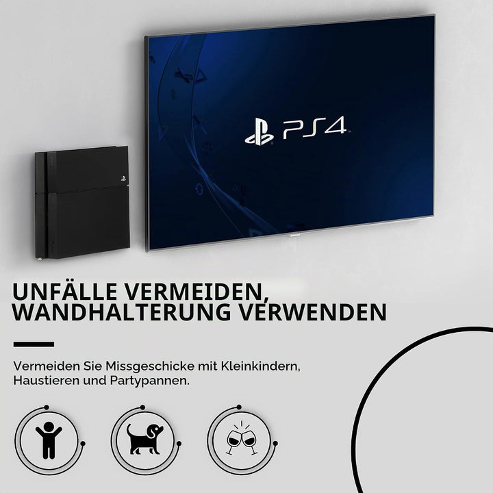 HumanCentric Wandhalterung kompatibel mit der Original PS4 Fat-Version, zur Montage an der Wand oder