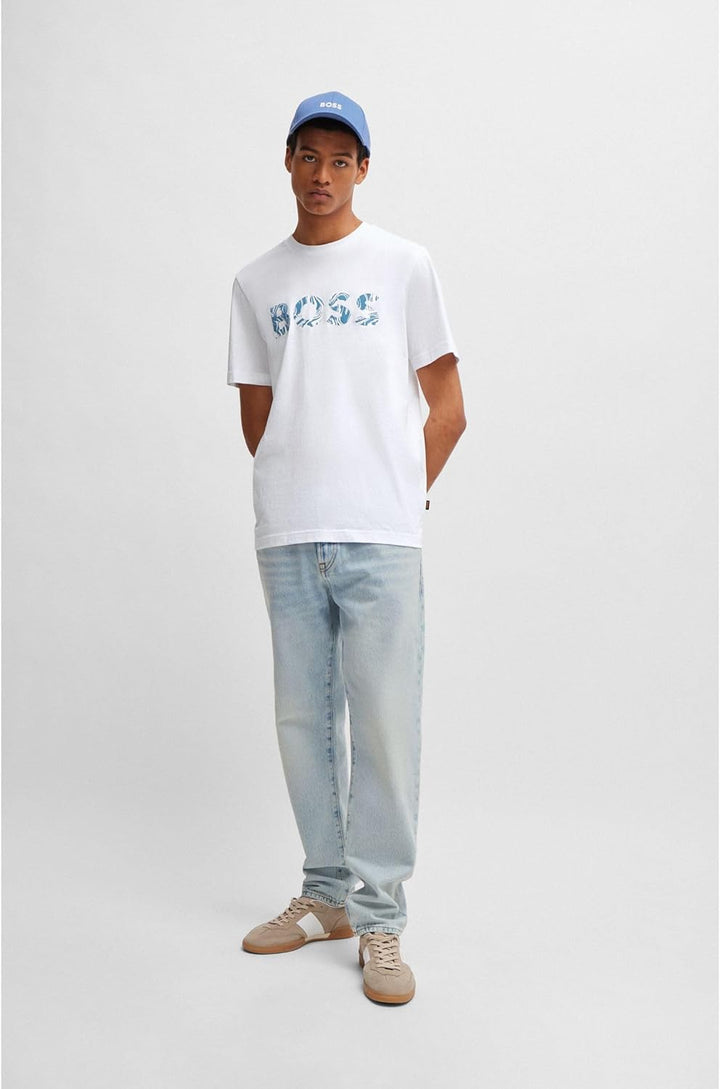 BOSS Herren Tee Curved T-Shirt (1er Pack) XL White100, XL White100