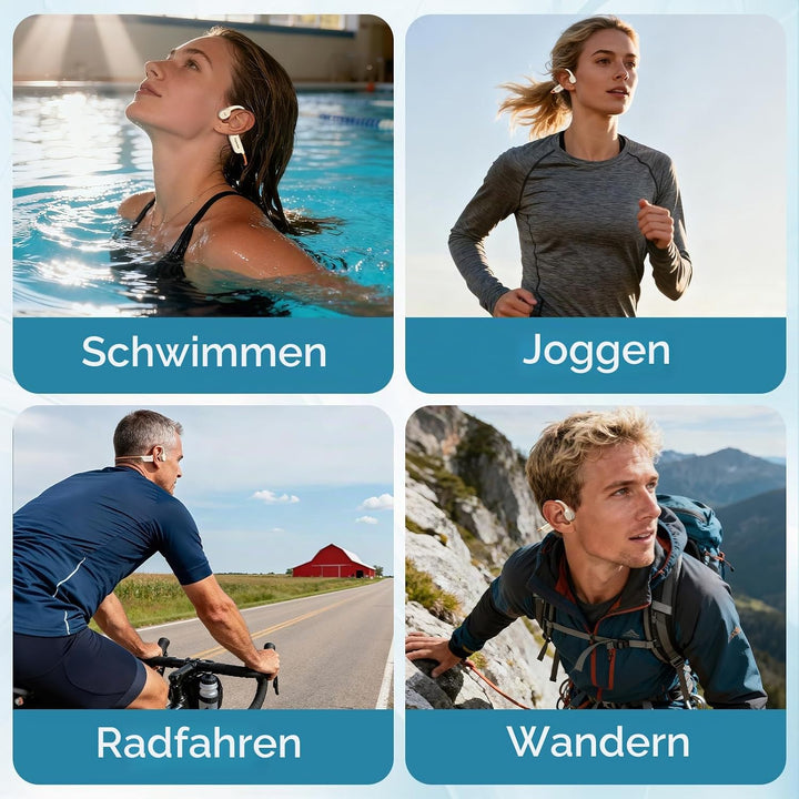 Belife B11 Bone Conduction Headphones, IP68 Waterproof Earbuds for Swimming, 32GB &amp; Bluetooth 6.0 Wi