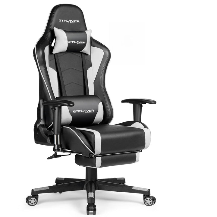 GTPLAYER Gaming Stuhl Gamer Stuhl mit Fussstütze Bluetooth Lautsprecher Ergonomischer Bürostuhl Comp