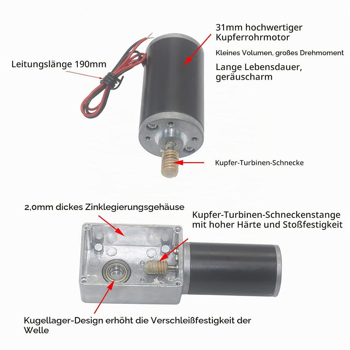 DC 12V Getriebemotor Hohe Torsionsgeschwindigkeit Reduzieren Sie den elektrischen Getriebemotor Umsc