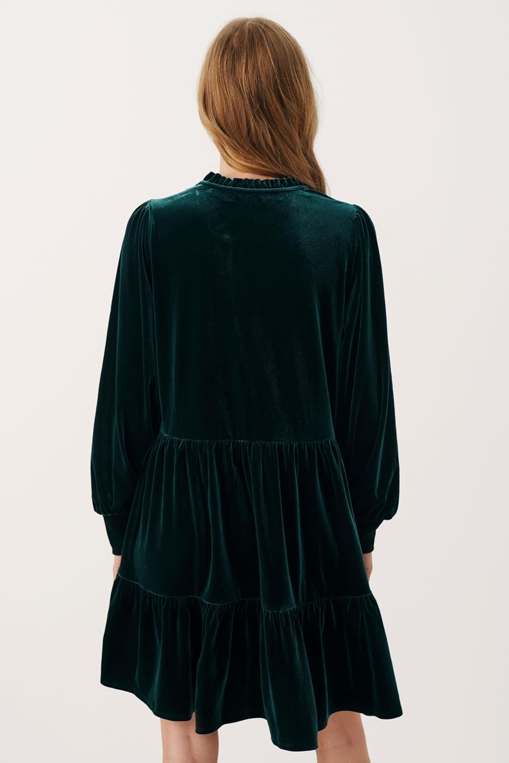 Part Two Damen Damenkleid mit Langen Ärmeln, Über Knielänge, mit Flared, V-Notch Kleid M Green Gable