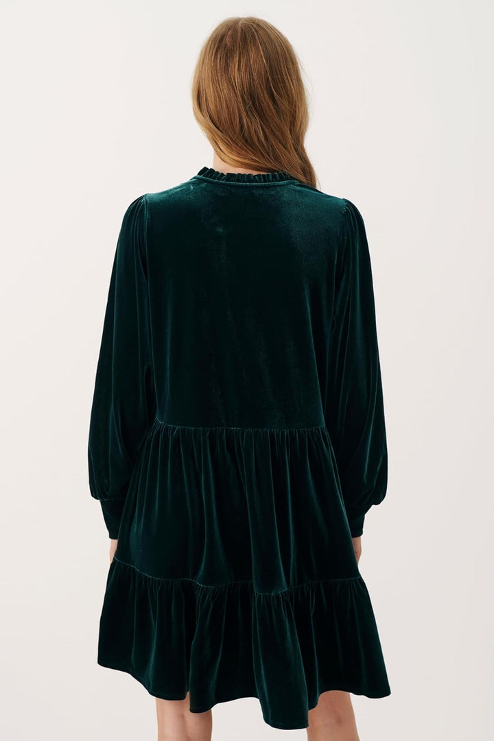 Part Two Damen Damenkleid mit Langen Ärmeln, Über Knielänge, mit Flared, V-Notch Kleid M Green Gable