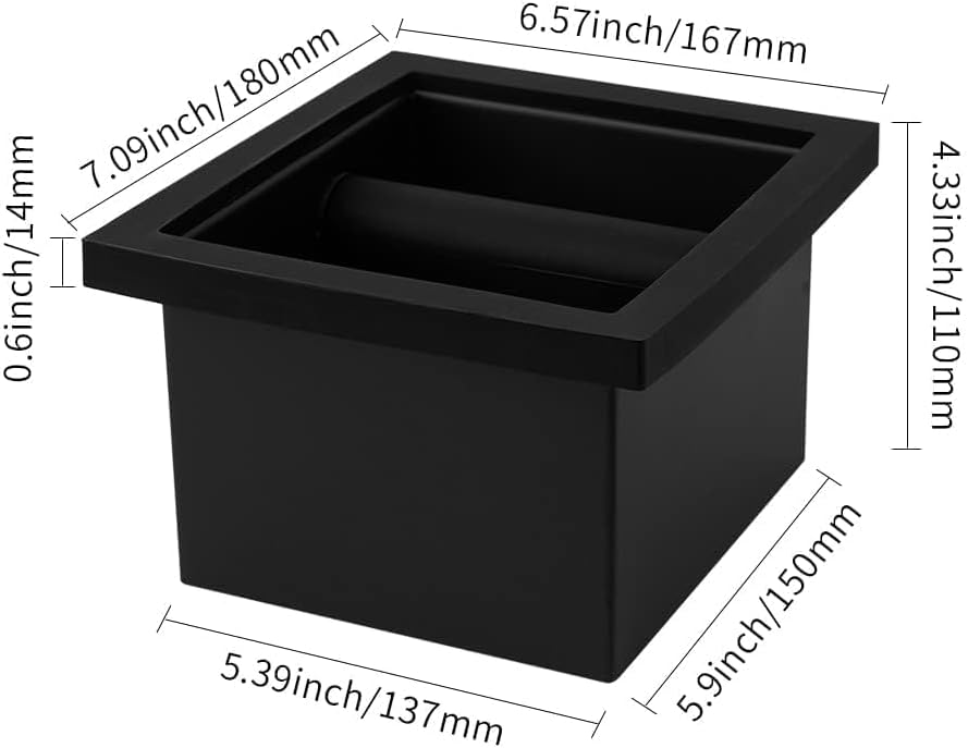 watchget Espresso-Klopfbox – Eingebaute Kaffeeklopfbox aus Edelstahl und Silikon, abnehmbare Gummist