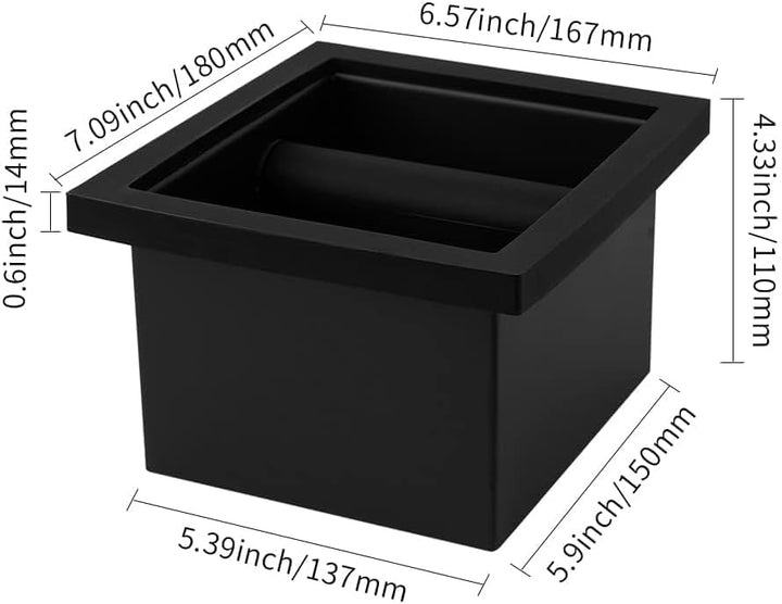 watchget Espresso-Klopfbox – Eingebaute Kaffeeklopfbox aus Edelstahl und Silikon, abnehmbare Gummist