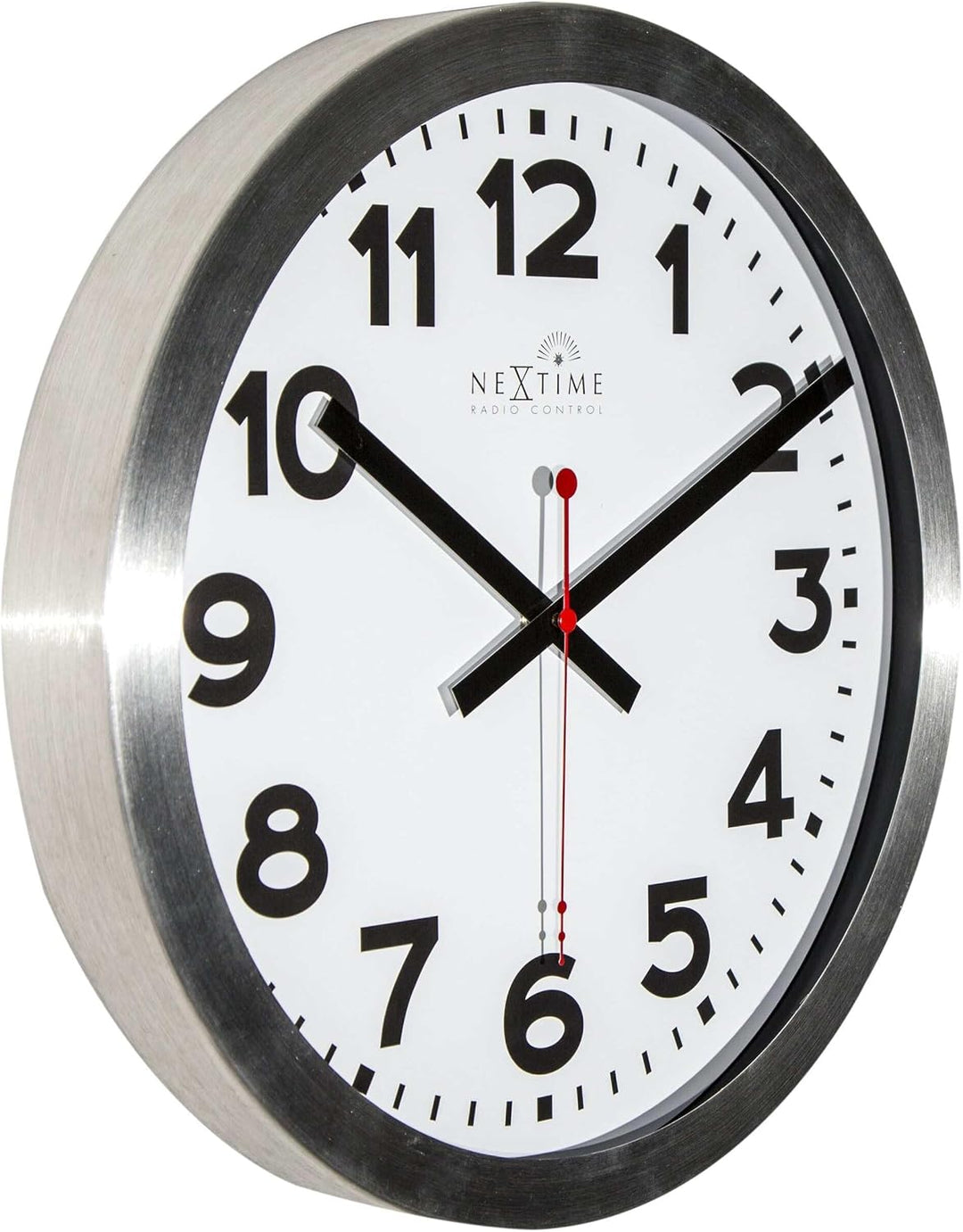 NeXtime Funkuhr Wanduhr Bahnhofsuhr "STATION - RCC", sehr leise, rund, ø 35 cm