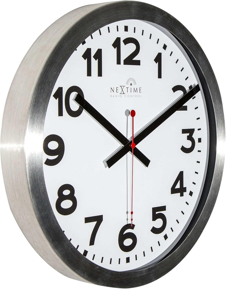 NeXtime Funkuhr Wanduhr Bahnhofsuhr "STATION - RCC", sehr leise, rund, ø 35 cm