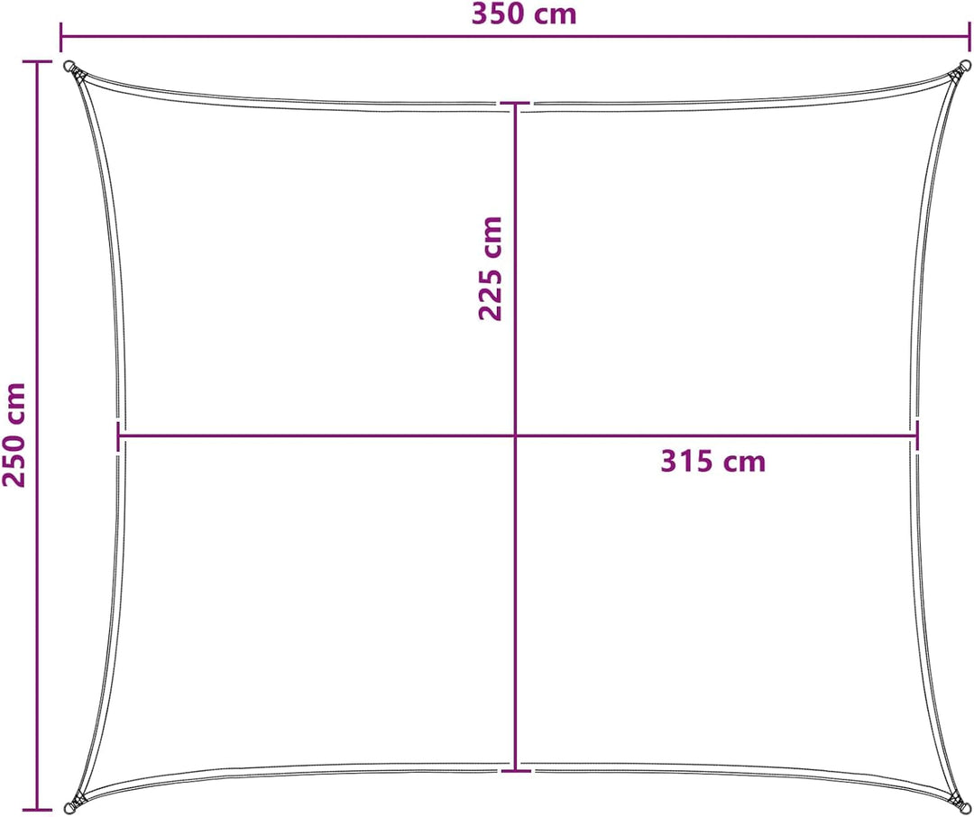 vidaXL Sonnensegel 2,5 x 3,5 m HDPE Rechteckig Blau und Weiss 2,5 x 3,5 m Blau und Weiss, 2,5 x 3,5