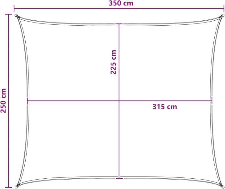 vidaXL Sonnensegel 2,5 x 3,5 m HDPE Rechteckig Blau und Weiss 2,5 x 3,5 m Blau und Weiss, 2,5 x 3,5
