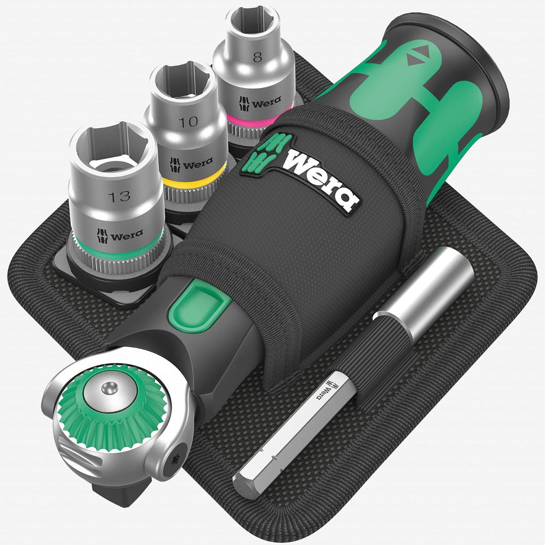Wera 05004281001 8009 Zyklop Pocket Set 2, Knarren Satz, 17-teilig, Schwarz-grün (Packung mit 2) 800