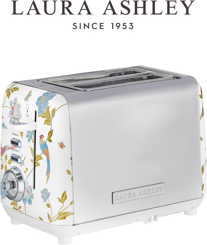 VQ Laura Ashley 2-Scheiben-Toaster mit einstellbaren Heiz-, Auftau- und Aufwärmmodi - Edelstahl Vint