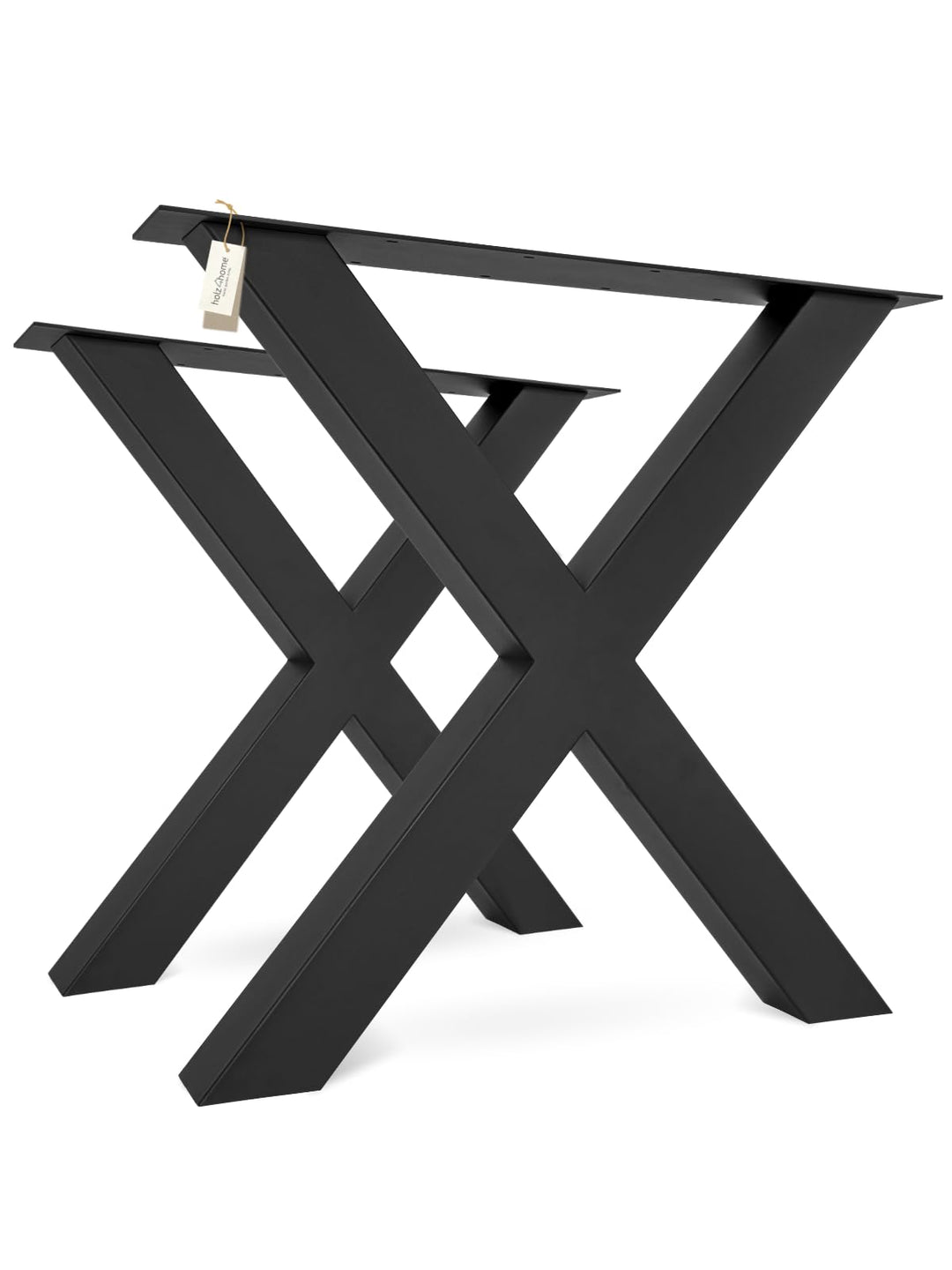 holz4home® Hora X-Tischbeine 1 Paar (2 Stück) in Schwarz Pulverbeschichtet I Höhe: 78 cm I Universal