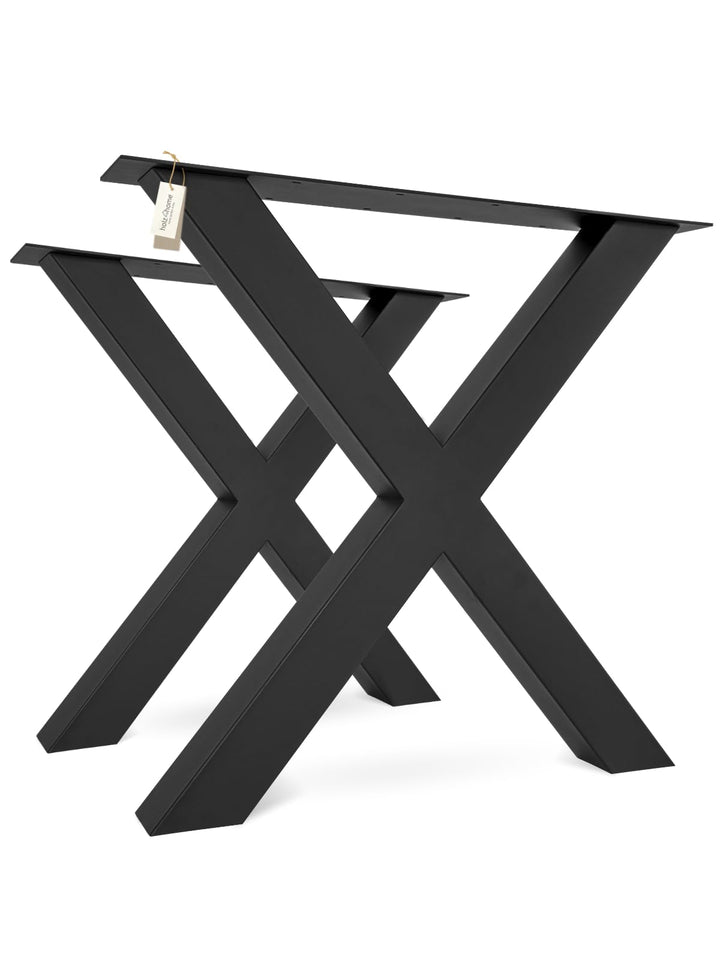 holz4home® Hora X-Tischbeine 1 Paar (2 Stück) in Schwarz Pulverbeschichtet I Höhe: 78 cm I Universal
