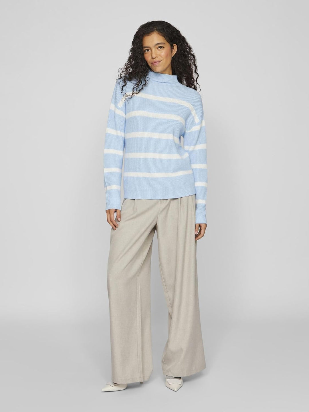 Vila Female Strickpullover VIRIL Gestreifter, S Kentucky Blue