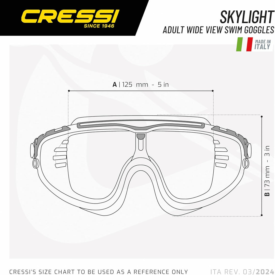 Cressi Unisex Skylight Swim Goggles Premium Schwimmbrille 100% UV Schutz, Hochwertige Materialien (1