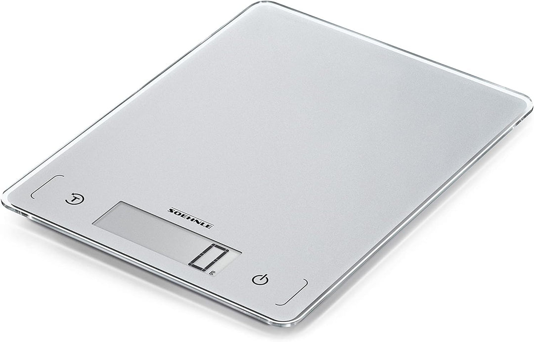 Soehnle Page Comfort 300 slim, digitale Küchenwaage, silber, Gewicht bis zu 10 kg (1-g-genau), Haush