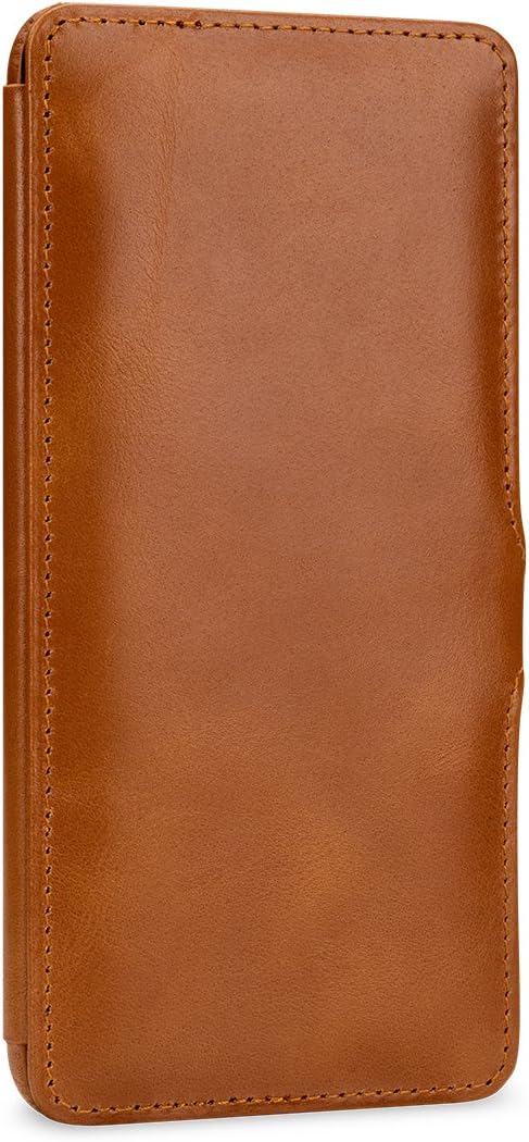 STILGUT Book Type Case, Hülle Leder-Tasche für HTC U11+ (U11 Plus). Seitlich klappbares Flip-Case au