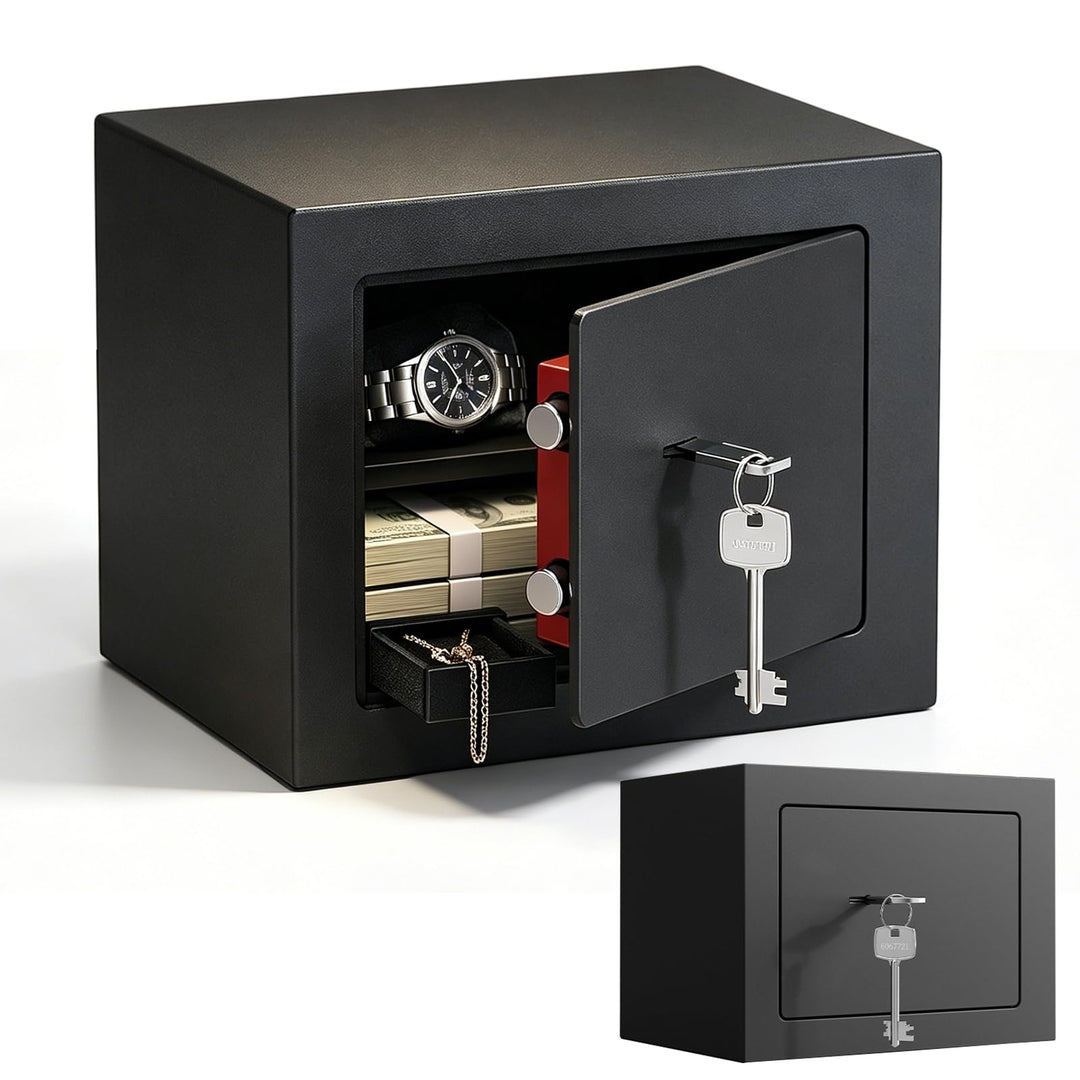 Safe Tresor klein mit Schlüssel 23x17x17cm, Möbeltresor