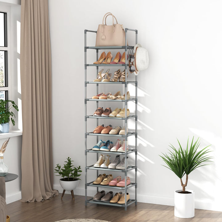 Schuhregal mit 10 Ebenen, Schuh-Organizer für 20-25 Paar Schuhe, offener Schuhschrank hoch, Schuhstä