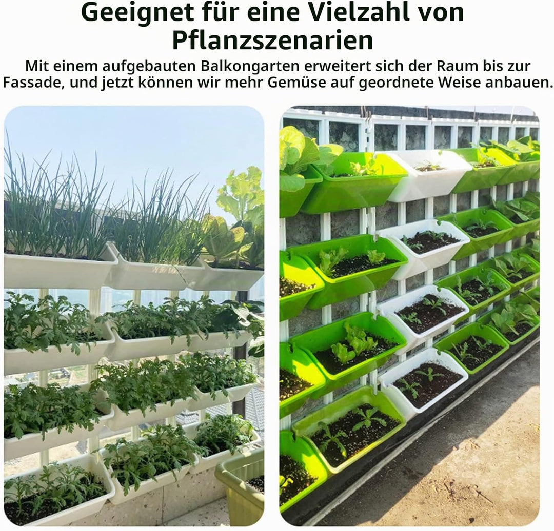 CEIEVER Hängende vertikale Wand Pflanze, Vertikaler Garten Pflanzenwand mit 8 Taschen Platzsparende