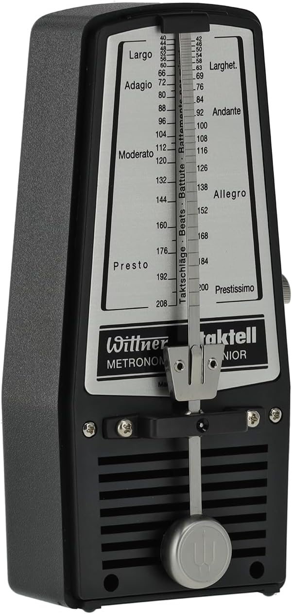 Wittner Metronom 826 Kunststoffgehäuse ohne Glocke Taktell Junior schwarz, schwarz