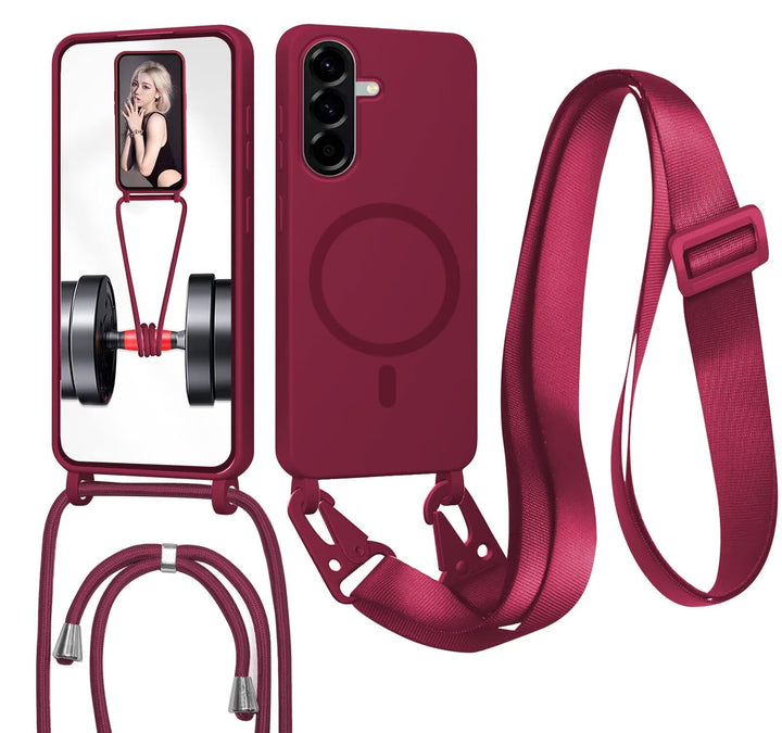 GoodcAcy Handykette Hülle für Samsung Galaxy A17 mit Band Halsband Lanyard (abnehmbar) Handyhülle, K