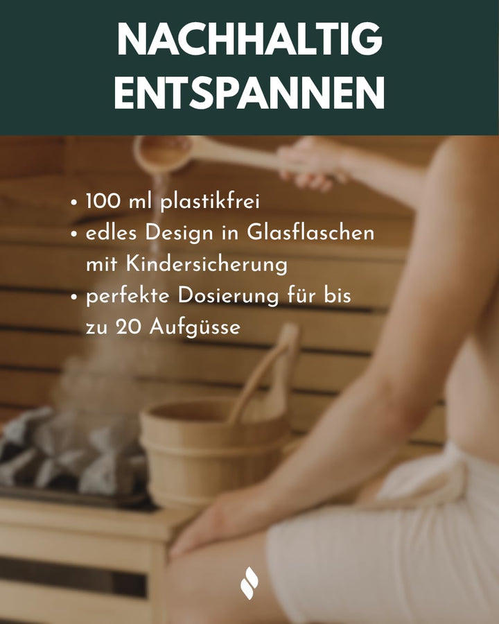 frihed | Saunaaufguss | Premium Aufgussmittel | langanhaltender Sauna Duft | 100ml Glasflasche | Ges