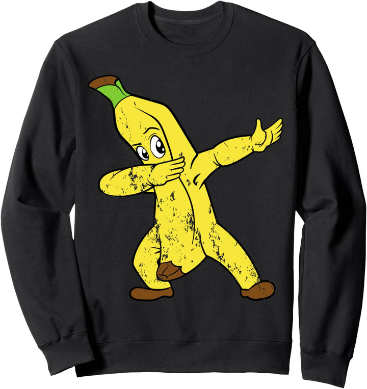 Banane Obst Retro Vintage Grunge Dabbing Dab Veggie Veganer Sweatshirt