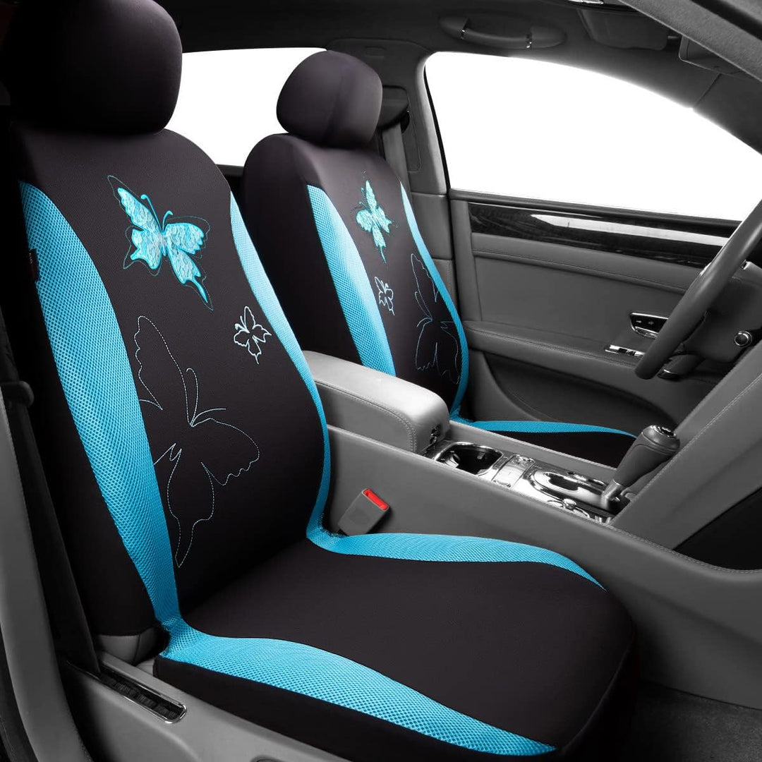 Flying Banner Maschen Schmetterling Universal für Auto Sitzbezüge Seitenairbags Kompatibel (Minzblau