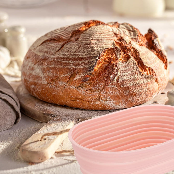 QUARKZMAN Gärkörbchen für Brot – 2er Set Brot Backen Zubehör aus Silikon, Antihaft-Beschichtung &amp; ba