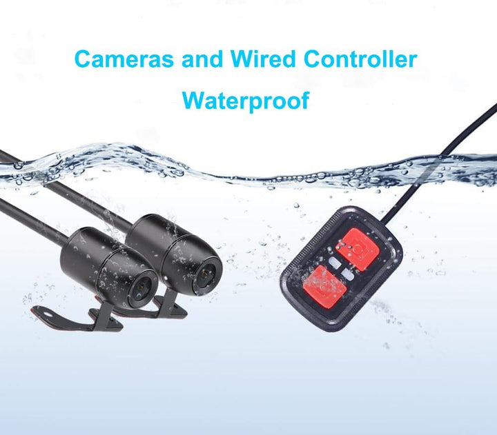 VSYSTO Dashcam Motorrad Motorrad Kamera 1080p Doppellinse Kamera Motorrad Vorne Hinten WiFi 130° Wei