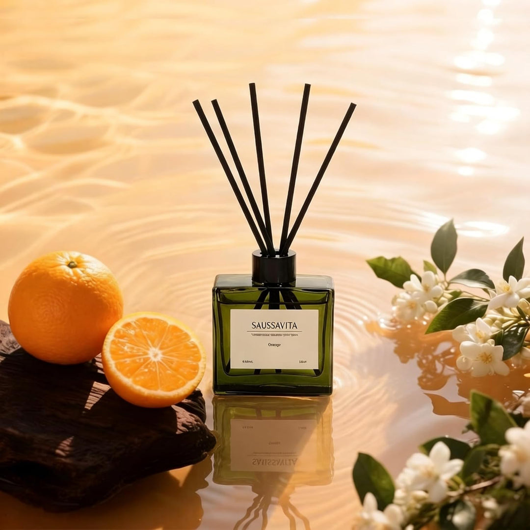 Raumduft Diffuser für Badezimmer,Aroma Diffuser Zitrus Duft mit 7 Duftstäbchen,Natürlich Langanhalte