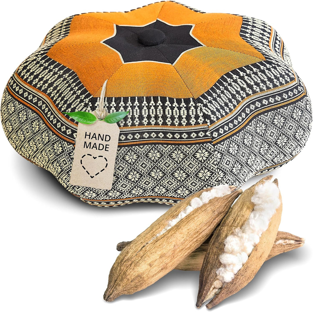 Livasia Meditationskissen Stern, Yogakissen mit Kapok, Pouf, Bodenkissen sternförmig Yoga Zen Medita