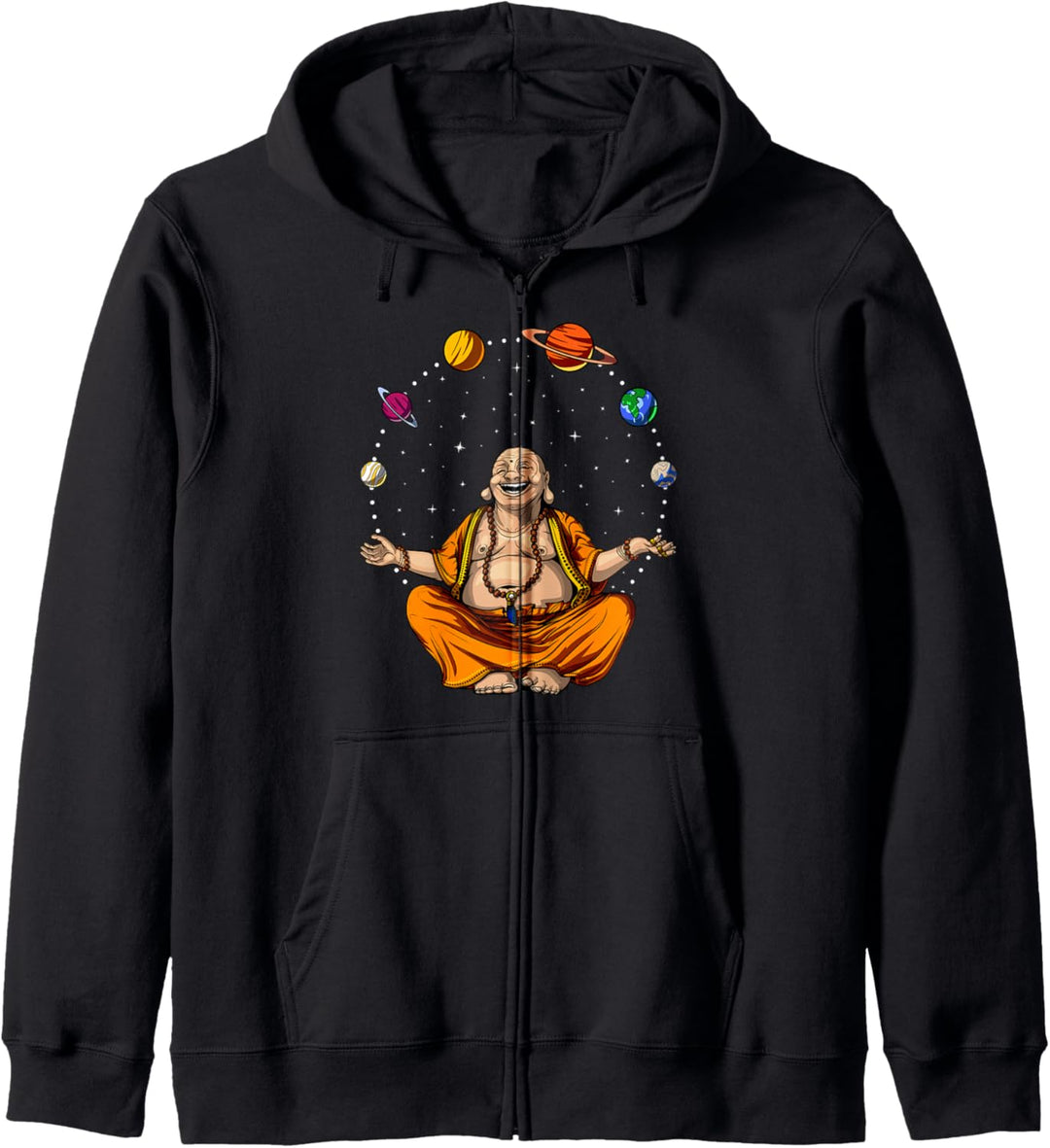 Buddha Jongliert mit Planeten Zen Yoga Meditation Spirituell Kapuzenjacke